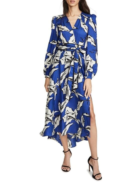 Veronica Beard Dresses & Skirts - Veronica Beard Mclean Long Sleeve Floral Silk Blend Maxi Dress Blue Multi Size 4